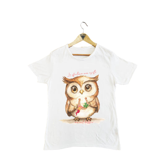 T-shirt maniche corte "gufo portafortuna"